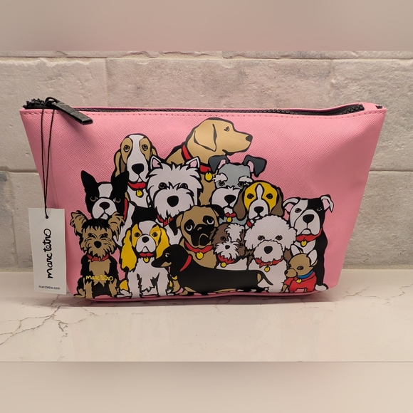 Marc Tetro Handbags - Marc Tetro Cosmetic Bag - NWT Dog Print Pink